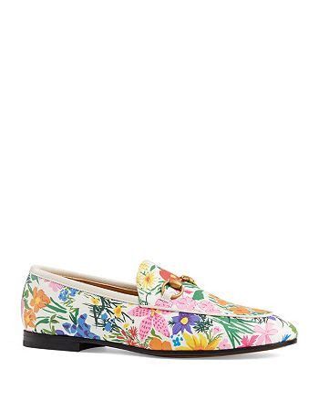 Gucci x Ken Scott Women's Jordaan Floral Print Leather Loafers 